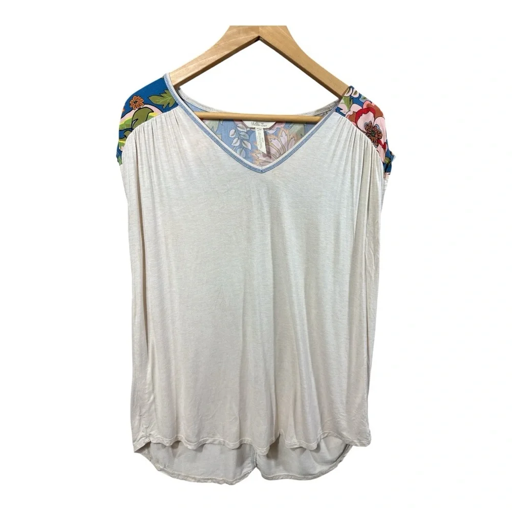 Matilda Jane Heart to Heart Floral Garden Printed V Neck Sleeveless Tee - Picture 2 of 6